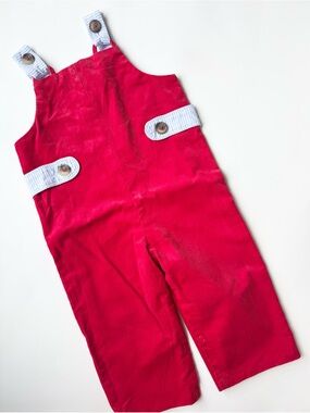 The Beaufort Bonnet Company 12-18 mo Red Corduroy Romper